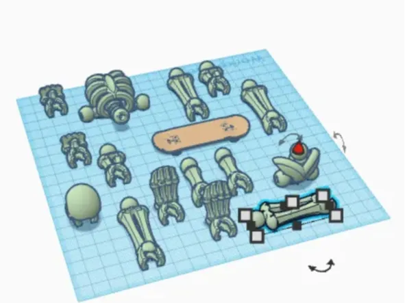 Skateboarding skeliton