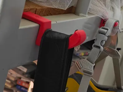 Sturdy Bedside Hook, no supports, can hang large bags with wide straps