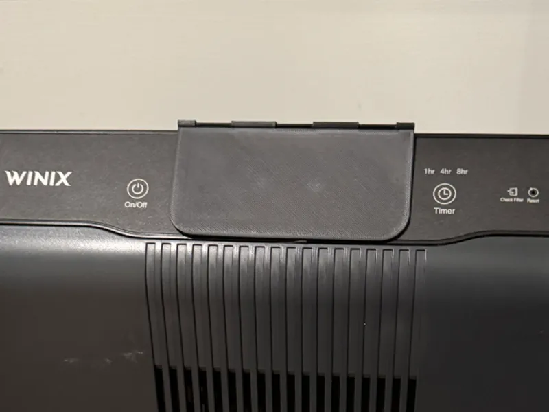 Winix air purifier flap cover: block LEDs at night