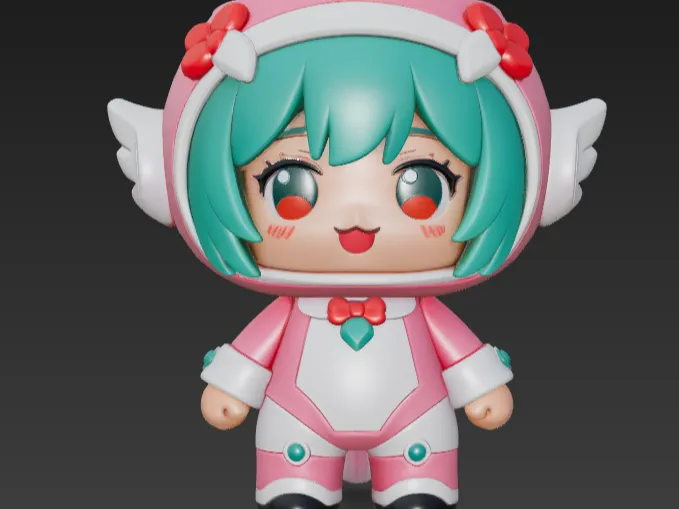 萌绿 卡通 笔筒娘