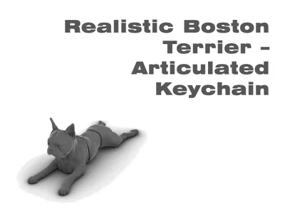 Realistic Boston Terrier – Articulated Keychain
