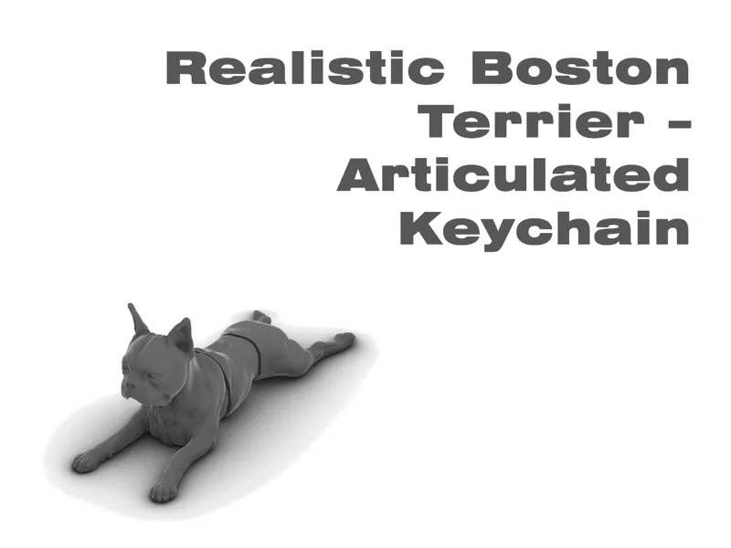 Boston Terrier Realista – Llavero Articulado