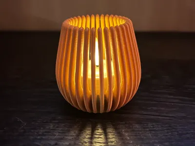 tea light led ribbed open high