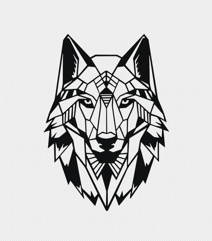 Geometric Wolf Head – Minimalist Polygon Art