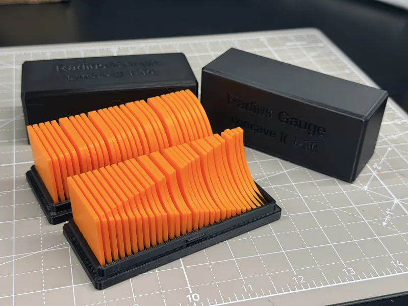 Radius Gauges and Box with Snap-Fit Lid