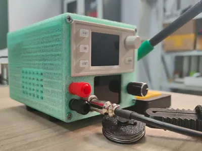 Two-in-one adjustable power supply soldering station