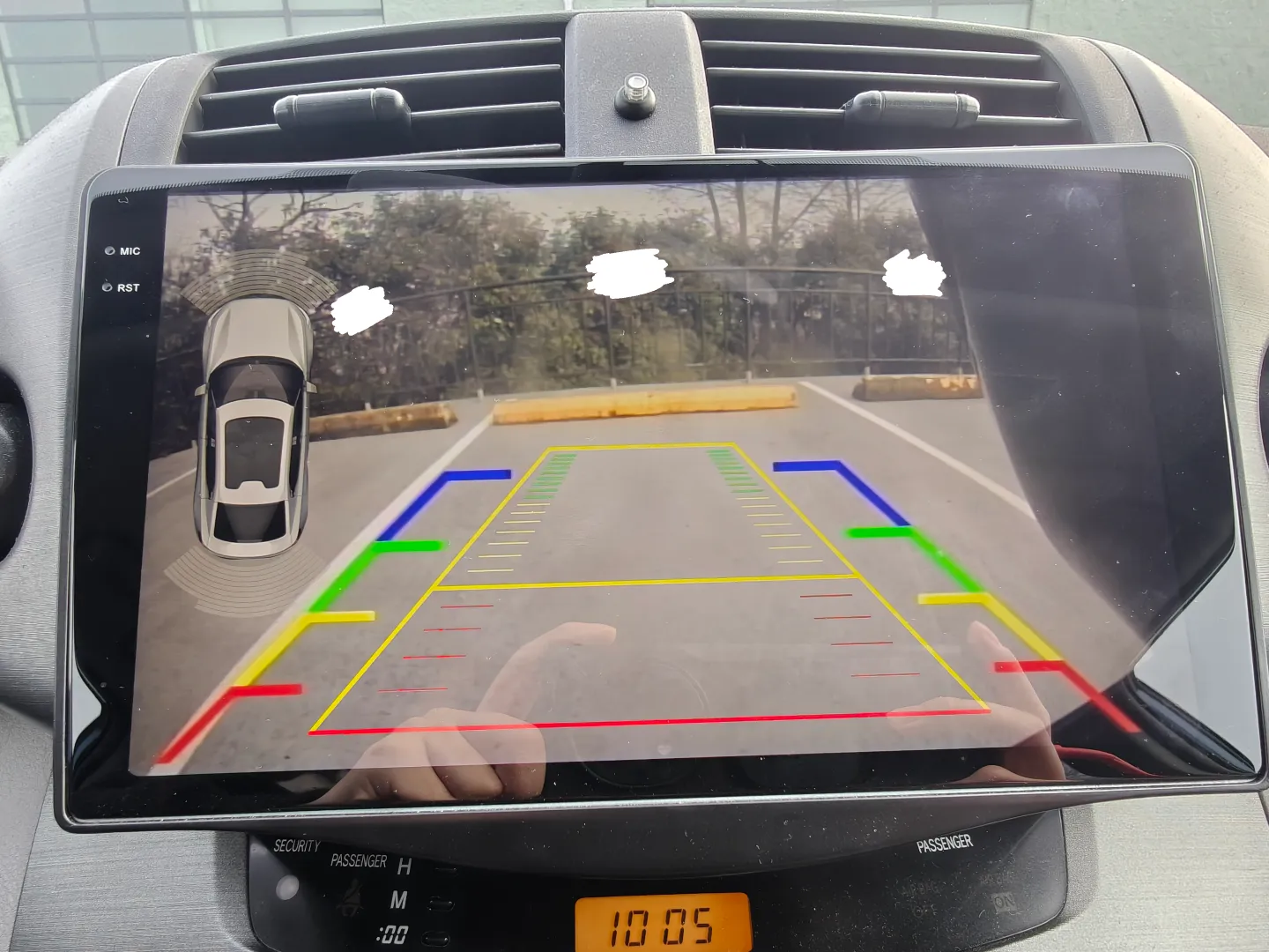 Camera view before adjusting the camera lines