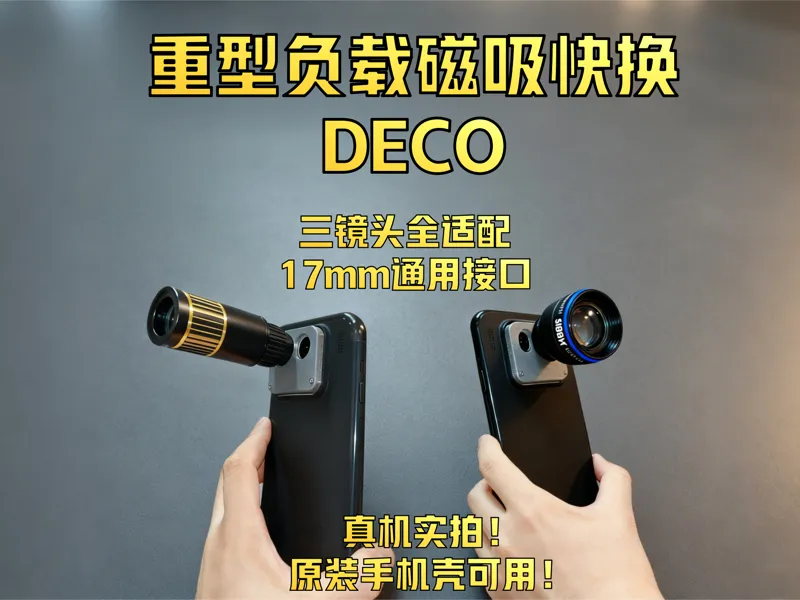 重型负载磁吸DECO+镜头模块-磁吸快换Deco-可带方形原装壳-真我GT8pro Deco 系列