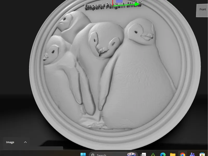 Baby Emperor Penguin relief keychain token