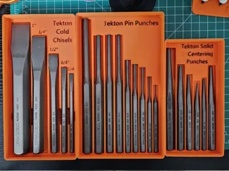 Gridfinity Bins for Tekton 20 Piece Chisel/Punches