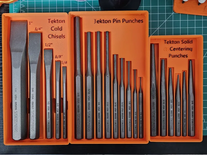 Gridfinity Bins for Tekton 20 Piece Chisel/Punches
