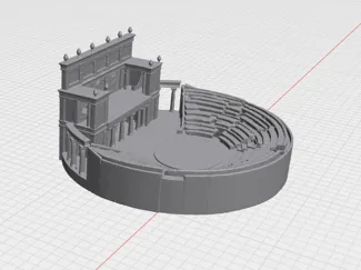 ancient stone amphitheater model
