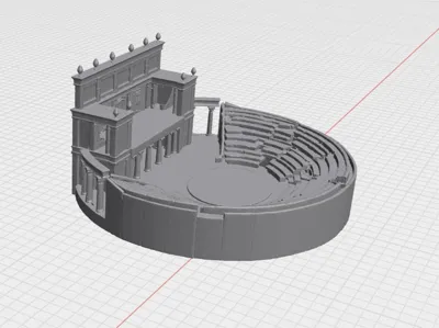 ancient stone amphitheater model