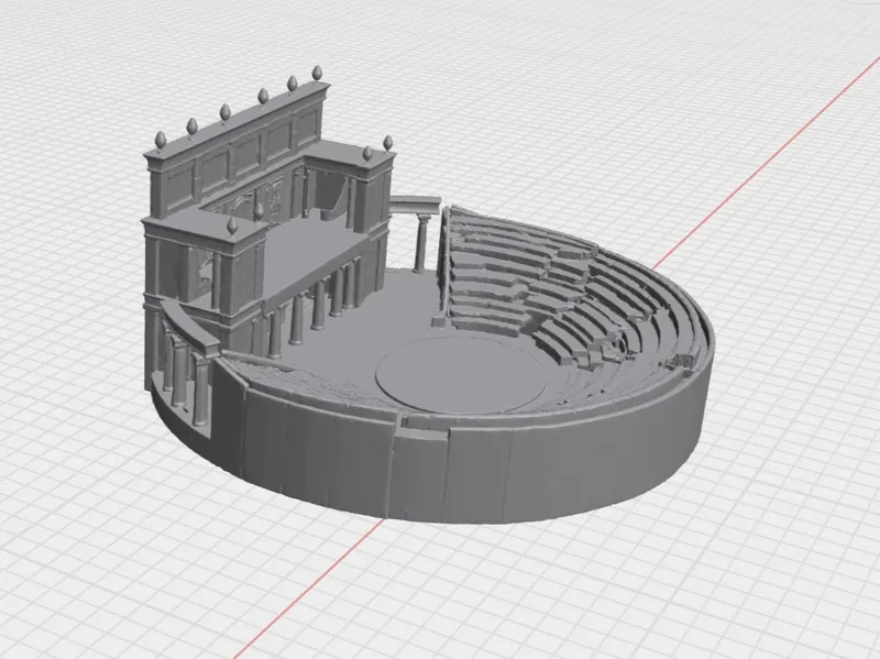 ancient stone amphitheater model