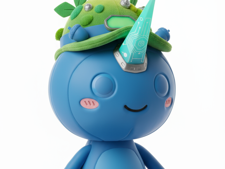 AI生成Q版独角小精灵（AI-Generated Cute Bot Creature）