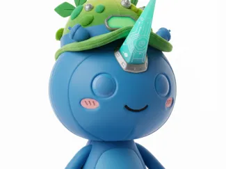 AI生成Q版独角小精灵(AI-Generated Cute Bot Creature)
