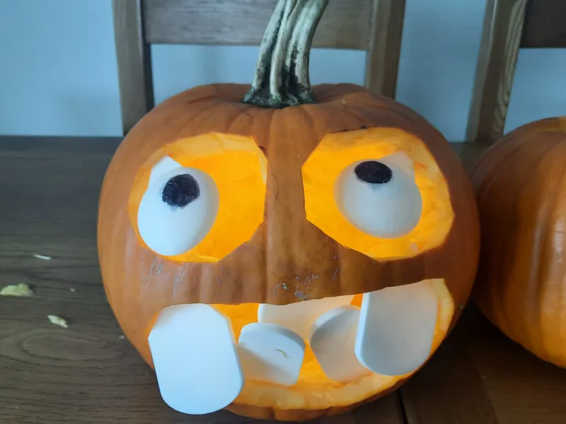 Pumpkin eyes and teeth!