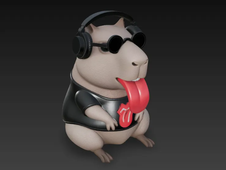 Capibara DJ Rockero (Rolling Rodent)