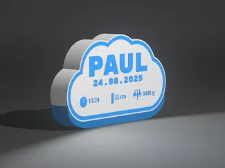 Personalisierte Wolken-Geburtslampe