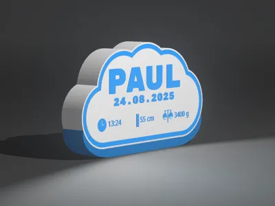 Personalized Cloud Birth Lamp 