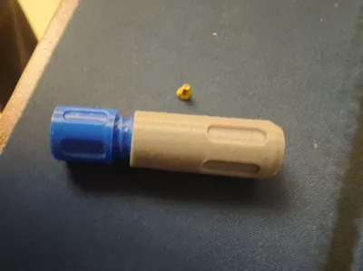 AA battery placeholder, threaded hand-tightened