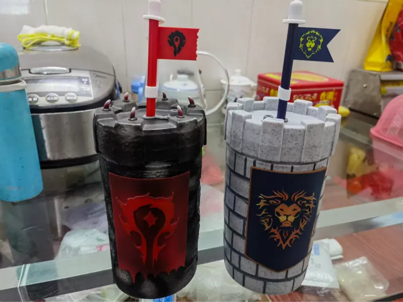 吸管硅胶盖旗帜 魔兽