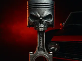 SKULL PISTON KEYCHAIN