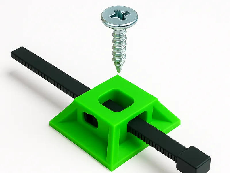 Zip tie mount for screw or tape