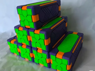 Magnetic Mecha Pencil Case - EVA Colors
