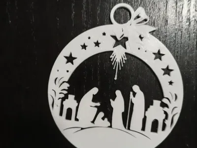 Nativity scene Christmas bauble