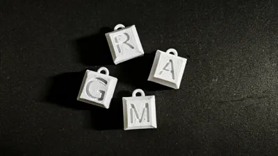 Keyboard Key Shaped Keychain with Custom Letter