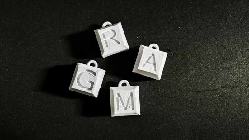 Keyboard Key Shaped Keychain with Custom Letter