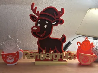 Rentiergrüße Aufsteller