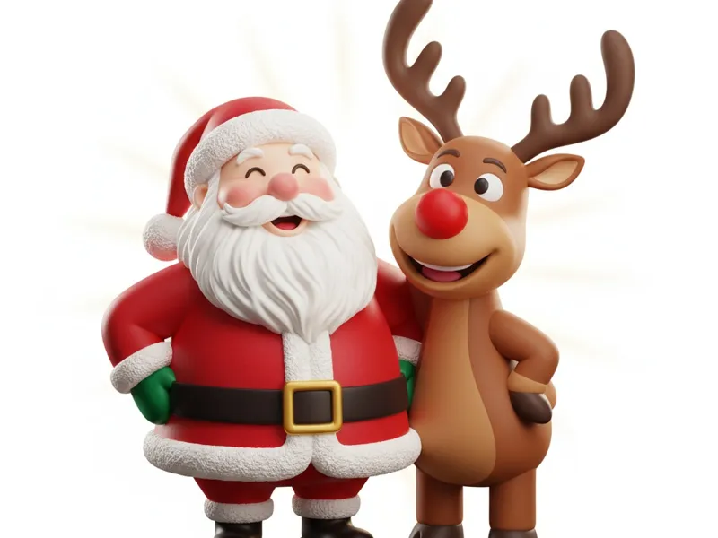 BABBO NATALE CON RENNA SIMPATICI