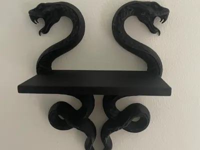 Black Twin Snake Wall Shelf