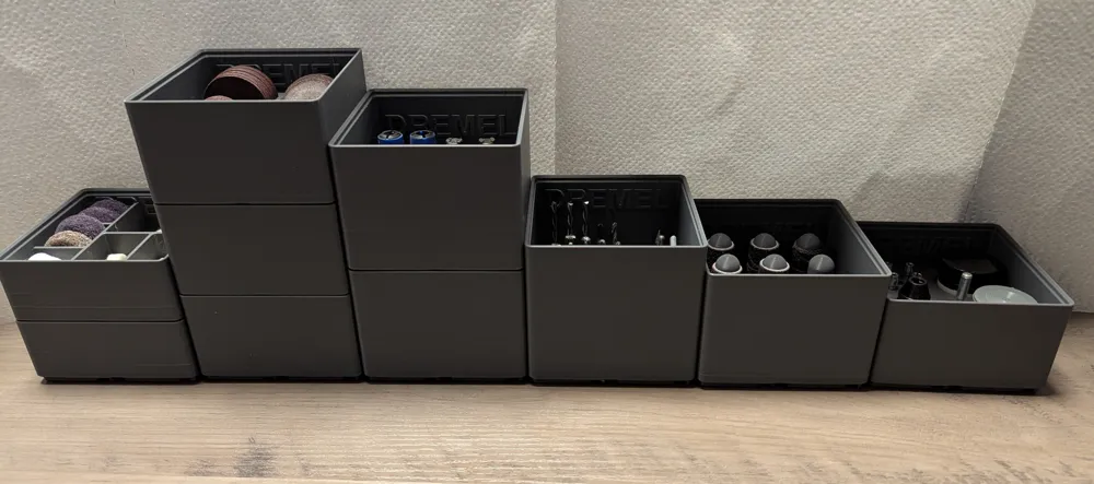 Gridfinity stackable bins for Dremel accessories - Free 3D Print Model ...