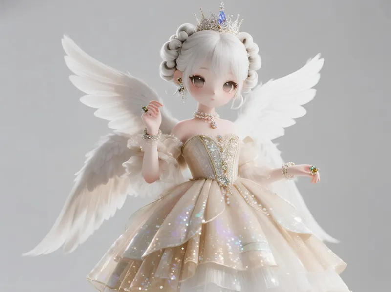 白色长裙仙女娃娃 一体打印 a1mini适用