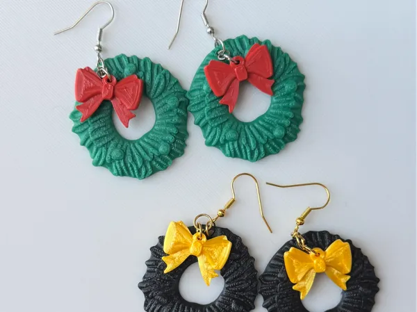 Boucles d'oreilles couronne de Noël