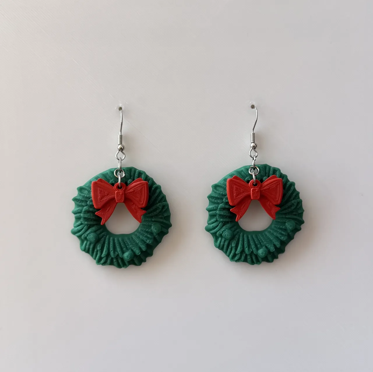 Earring christmas wreath corona pendiente navidad view 3