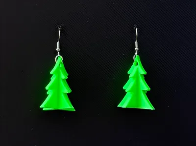 Hanging Christmas Tree Earring