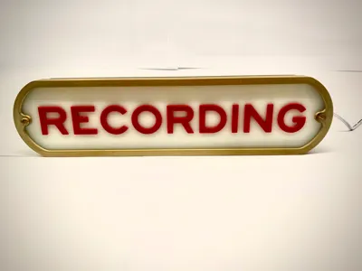 Recording Vintage Sign.