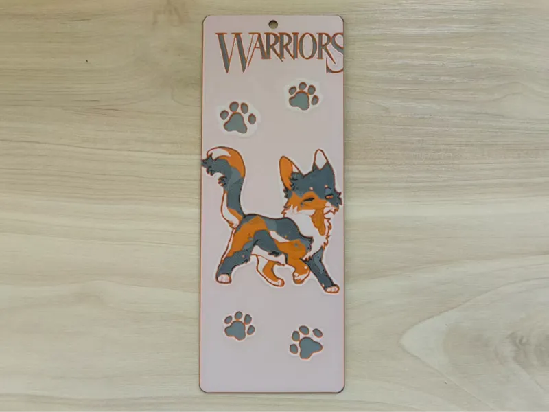 猫武士浮雕书签16*6cm - 斑叶