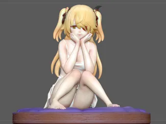 原神  genshin 菲谢尔 坐姿 睡裙皇女 模型文件