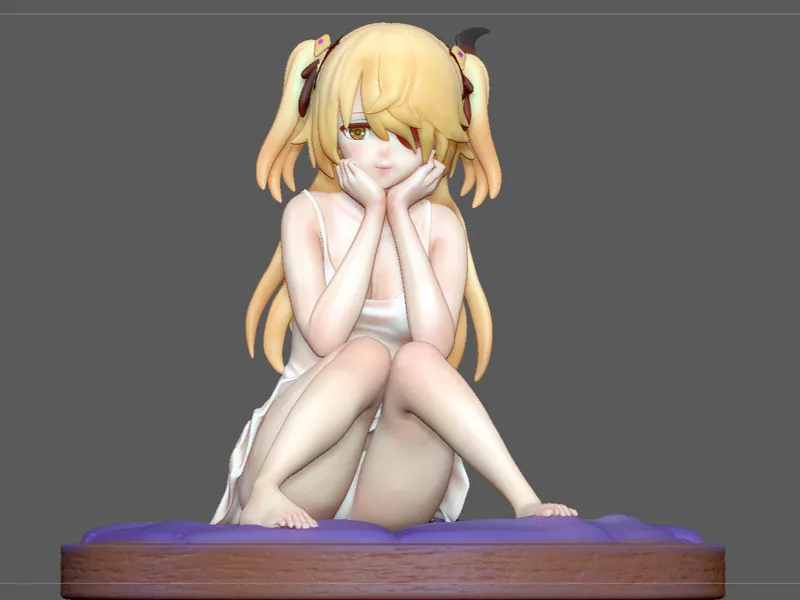 原神  genshin 菲谢尔 坐姿 睡裙皇女 模型文件