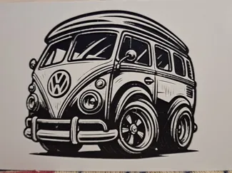 Hueforge Caricature VW Camper Van