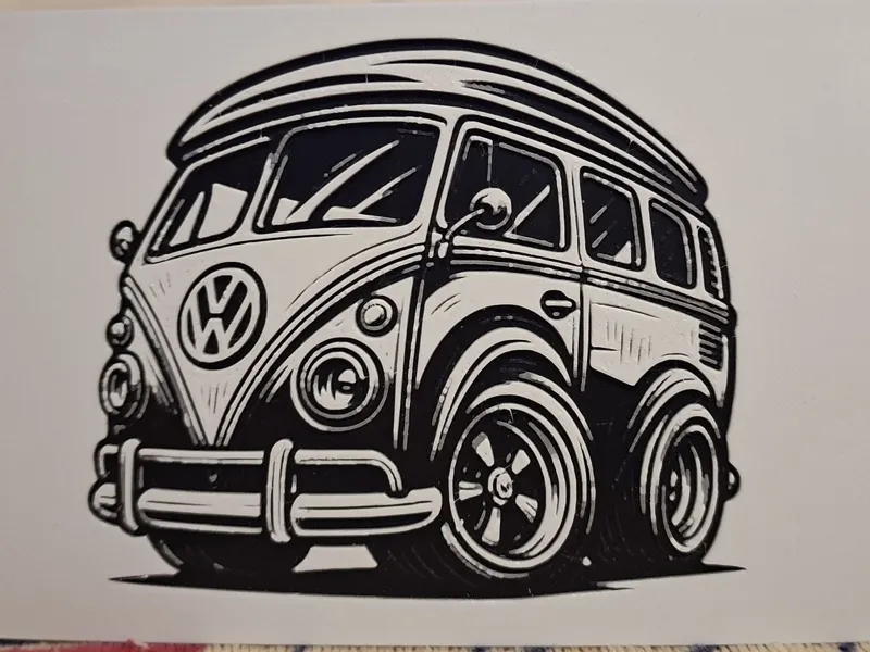 Hueforge Caricature VW Camper Van