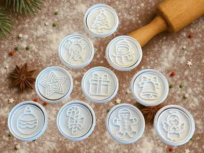 Christmas Cookie Stamp Set – Kids Edition (10 pcs)