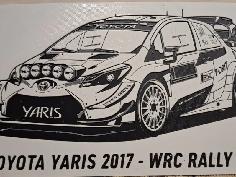 Hueforge of a 2017 Toyota Yaris WRC Rally Car