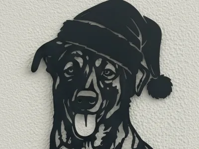 Christmas Dog as Wall Decoration