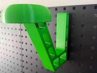 Motorcycle Helmet Holder - Square Hole Pegboard